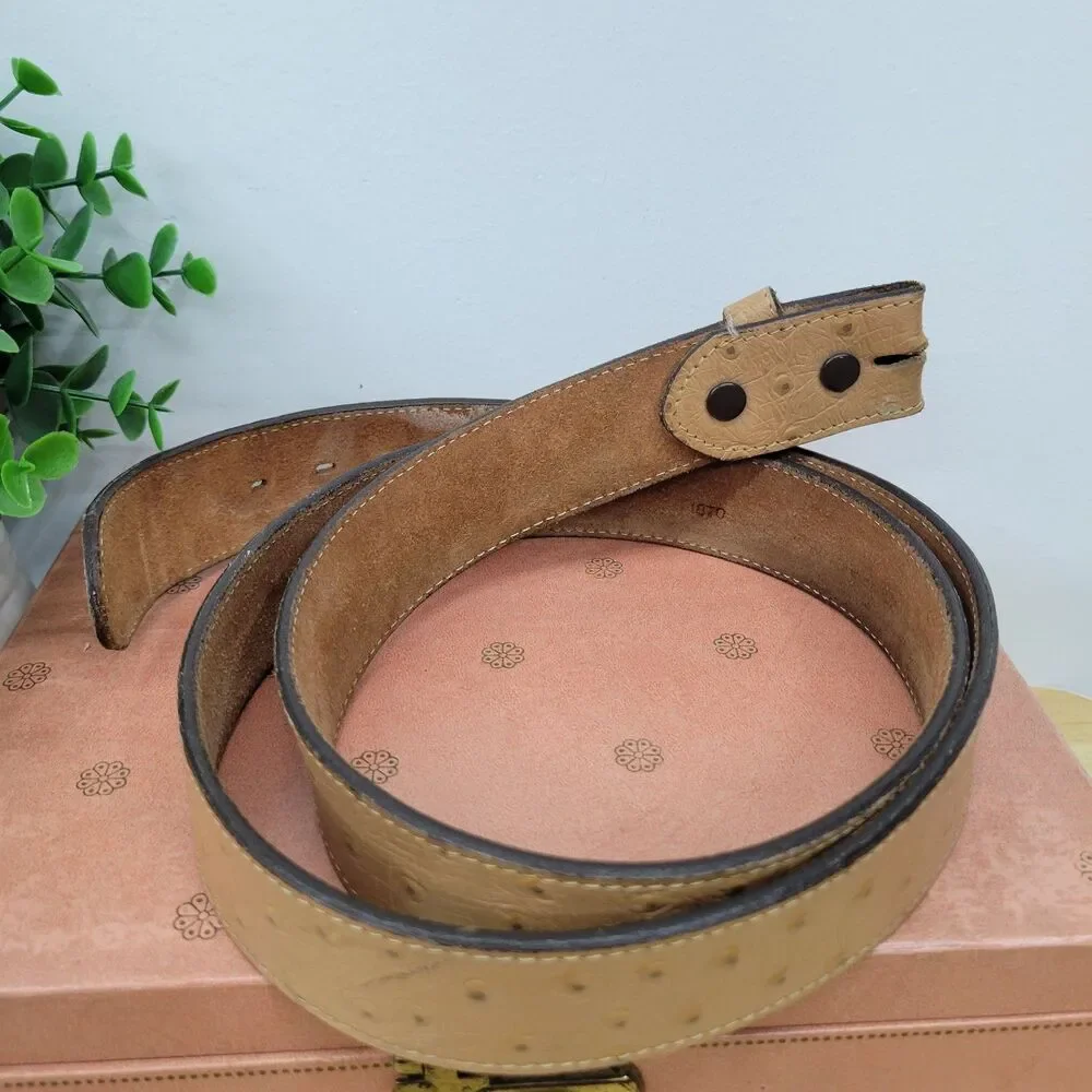 Vintage Ostrich Style Leather Belt